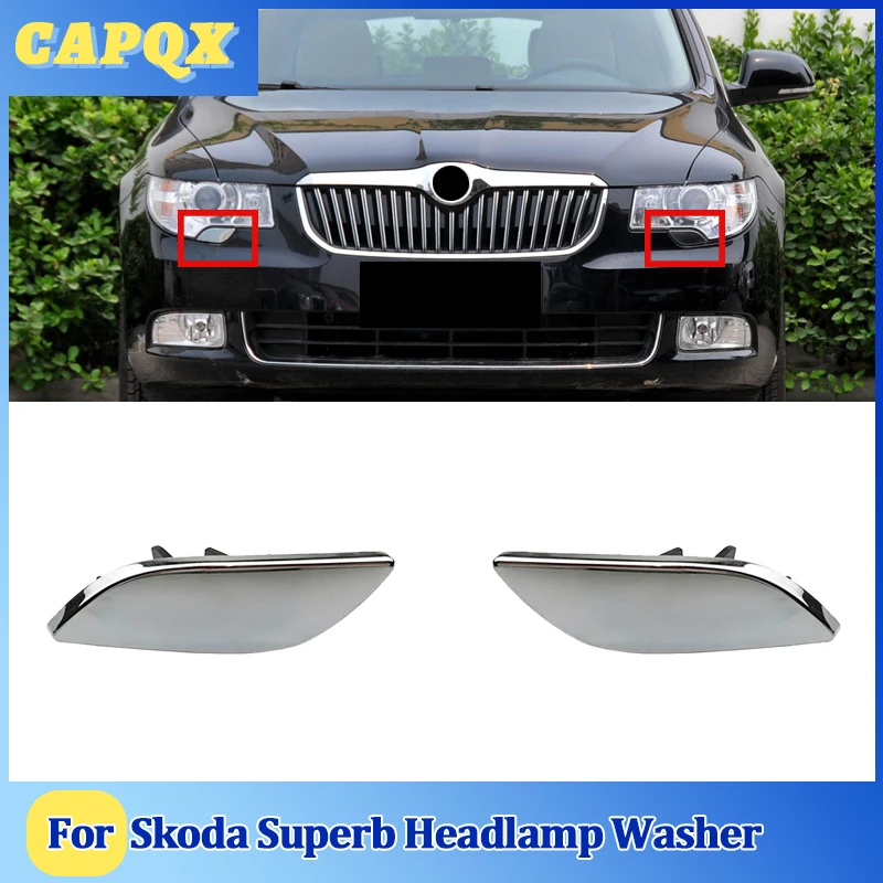 For Skoda Superb   Front Bumper Headlight Washer Spray Nozzle Cover Headlamp Washer Jet