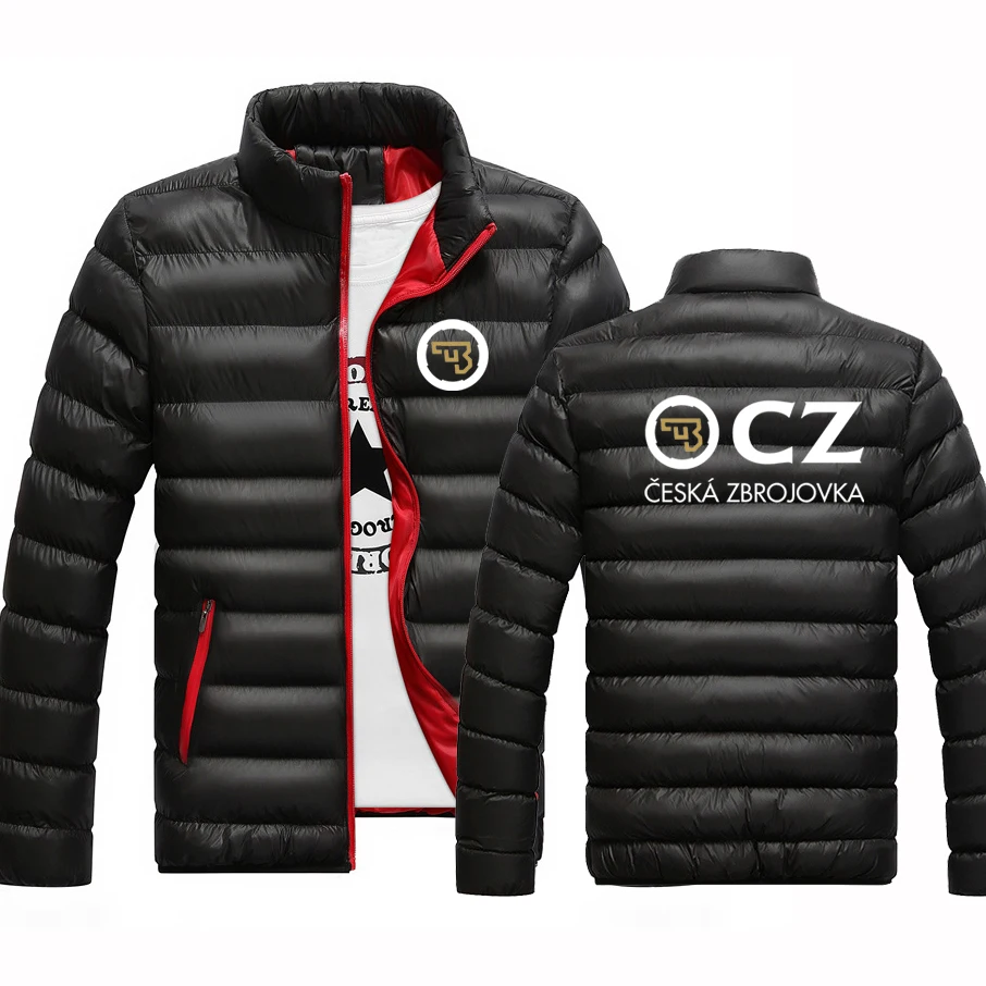 

2023 Autumn Winter Men's CZ Logo Cotton Padded Jackets New Ceska Zbrojovka Printed Fashion Casual Warm Outwear Thicken Down Coat