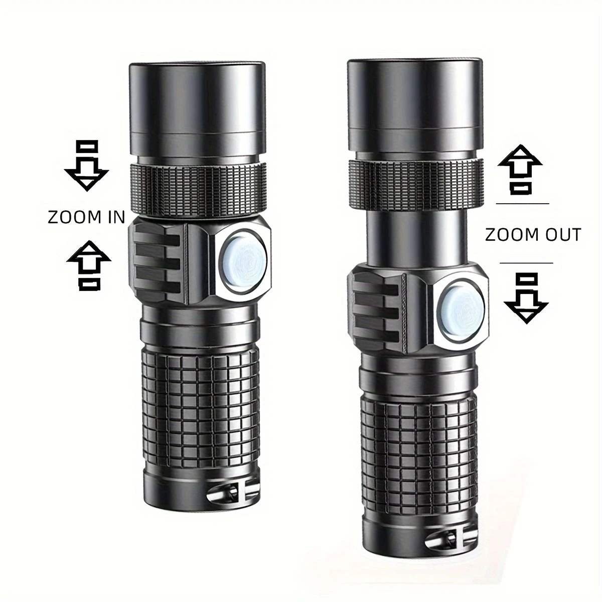 10W Zoom High Bright Palm Small Mini Flashlight Type-C Rechargeable Portable Pocket Hiking Camping Fishing Night llighting Torch