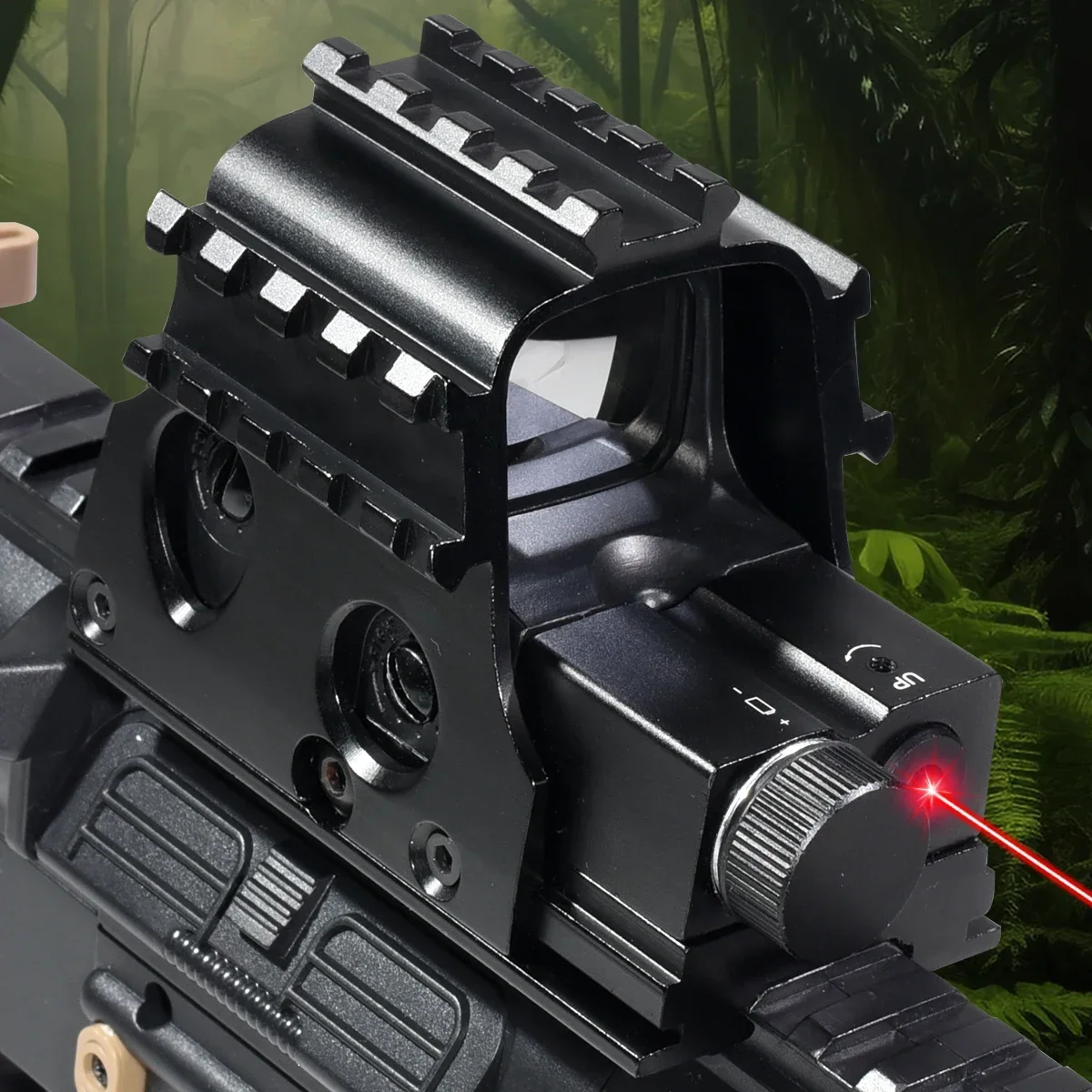 553 Holographic Dot Sight with Red Green Laser Hunting Collimator Reflex Airsoft Sight Compact Riflescope Fit 20mm Weaver Rail