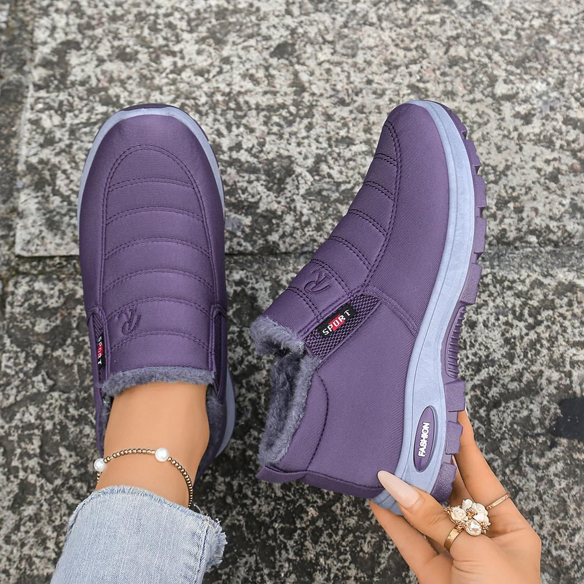 Women's Shoes, Women's Sports Shoes, Fleece and Thickened Boots, Lightweight Soft-Soled Women's Snow Boots image 3