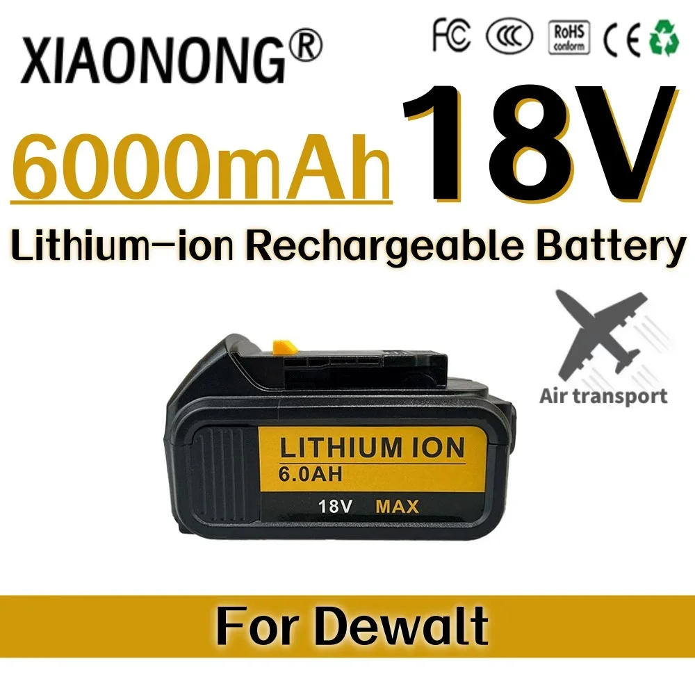 For DeWalt 18V 6000mAh Rechargeable Power Tools Battery with LED Li-ion Replacement DCB205 DCB204-2 20V DCB206