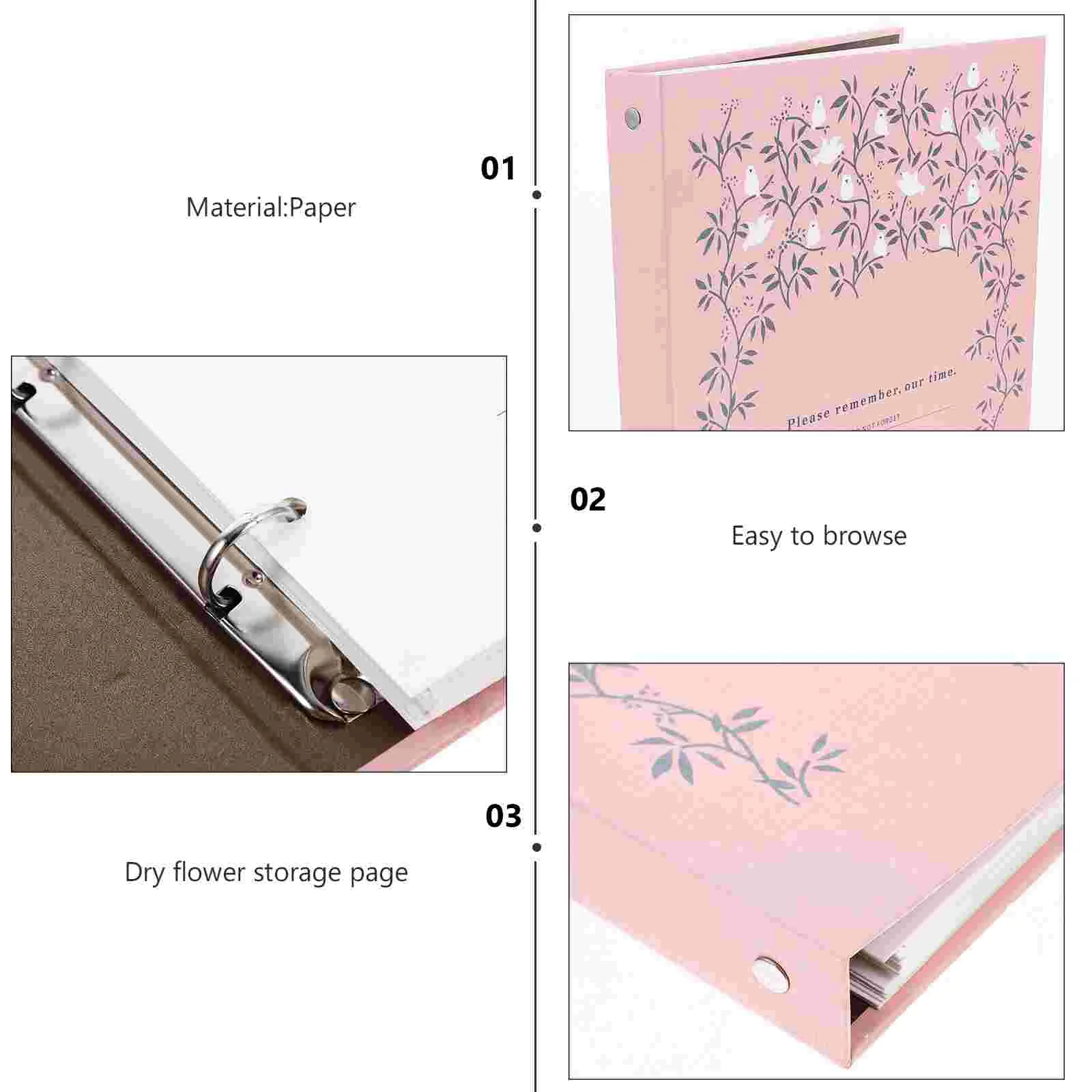 Memo Album Sticky DIY Photo Albums Leaves Plants Book Pressed Flower Loose-leaf Storage Bags