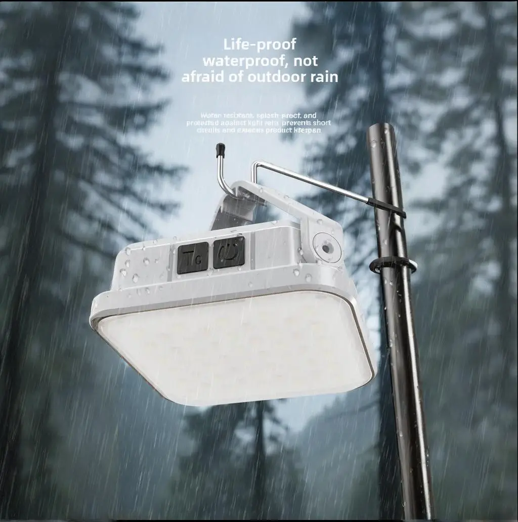 Emergency Lighting Solar Camping Light Portable Outdoor Tent Work SMD Rechargeable LED Hanging Lamp with Digital Power Display