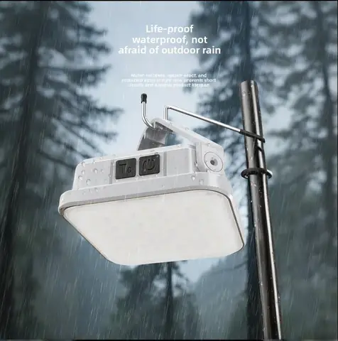 Портативный солнечный LED фонарь для кемпинга — фото устройства