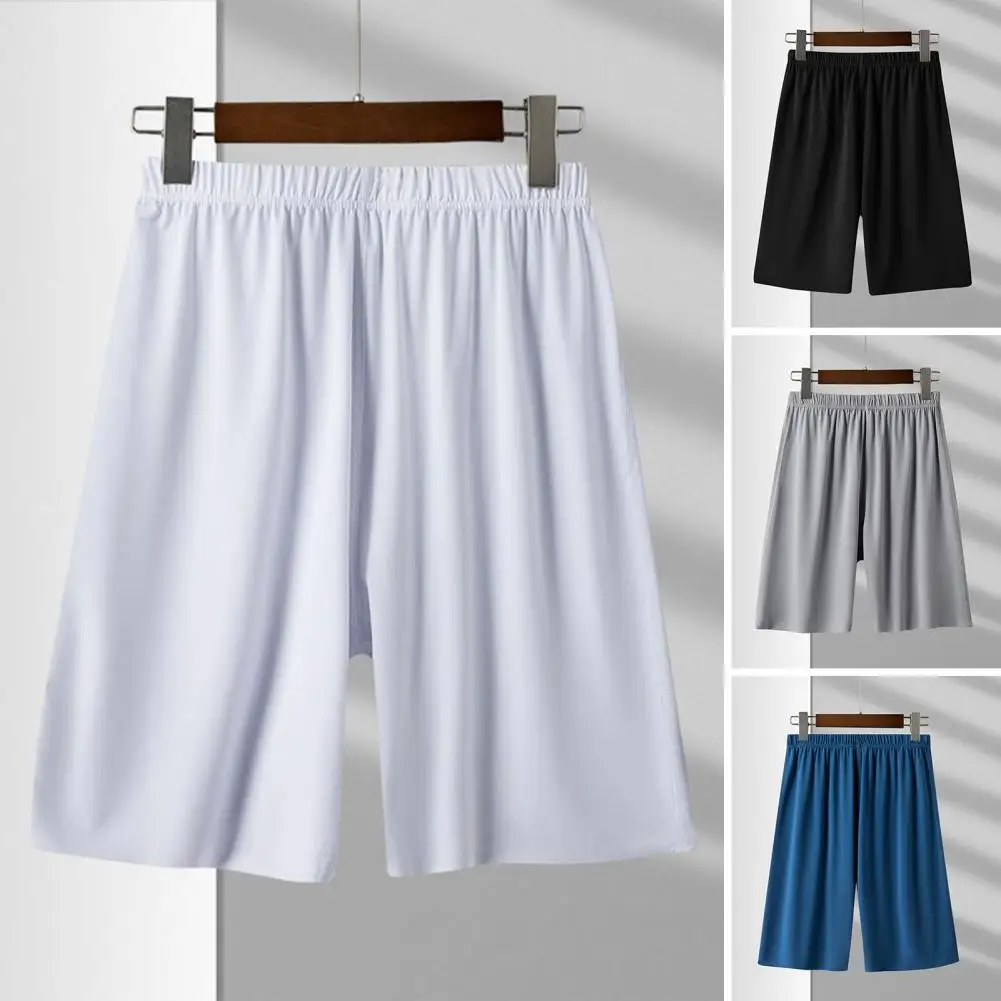 Men Casual Shorts Summer Daily Shorts Comfortable Men's Homewear Shorts Elastic Waist Wide Leg Breathable Fabric for A Relaxed