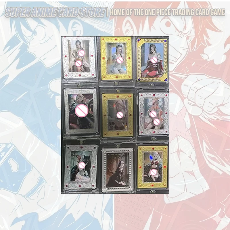 Japanese Anime ONE PIECE Metal Cards Boa Hancock Carrot Perona Nefertari D. Vivi Vinsmoke Reiju Yamato Collectible Cards