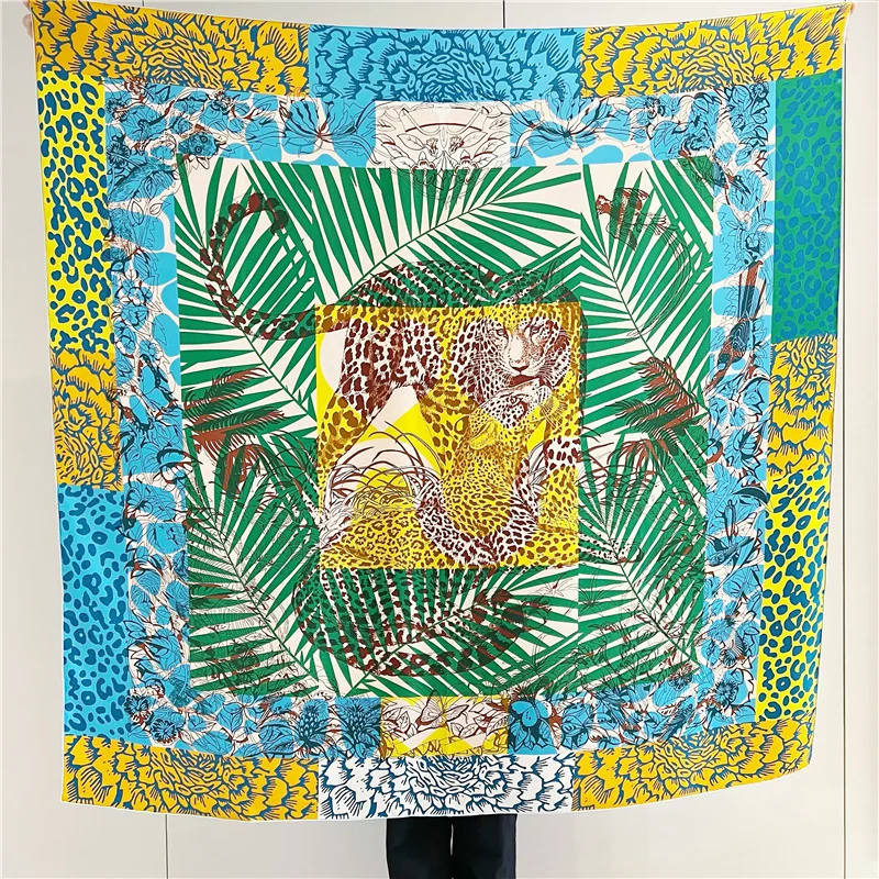 

Large Silk Scarf Women Luxury Hand Rolled Edges Shawls Designer Scarfs Square Scarves Clothing Accessories 140CM