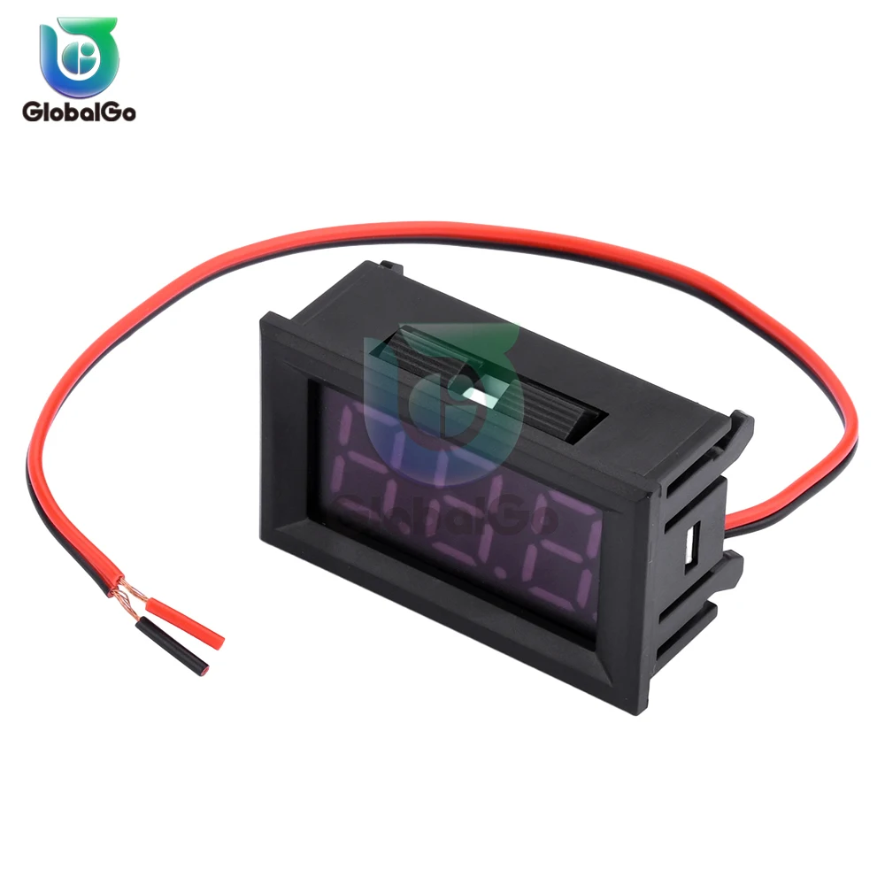 2 Wire Digital Voltmeter DC 5-120V LED Voltage Panel Meter Red/Blue/Green Voltage Monitor Tester Gauge for Motorcycle Car