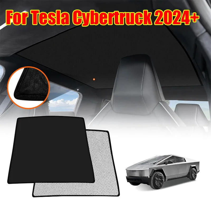 Top Skylight Roof Sunshade Shade Sunroof Window Glass For Tesla Cybertruck 2024