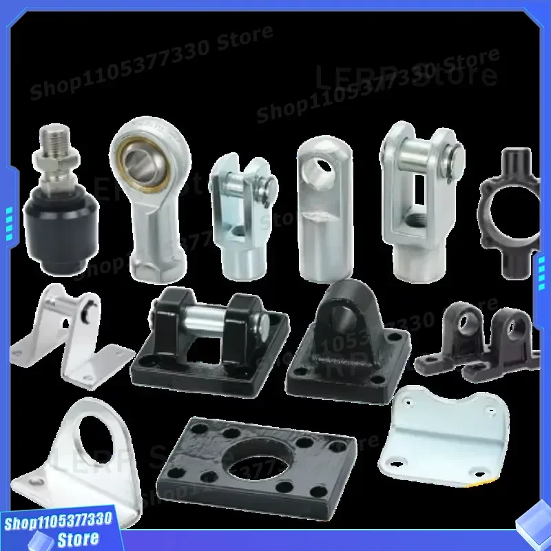 Pneumatic Cylinder Y Joint Bracket Base with Ball Joint and Flange Plate Connecting Accessories for Air Cylinder Mounting