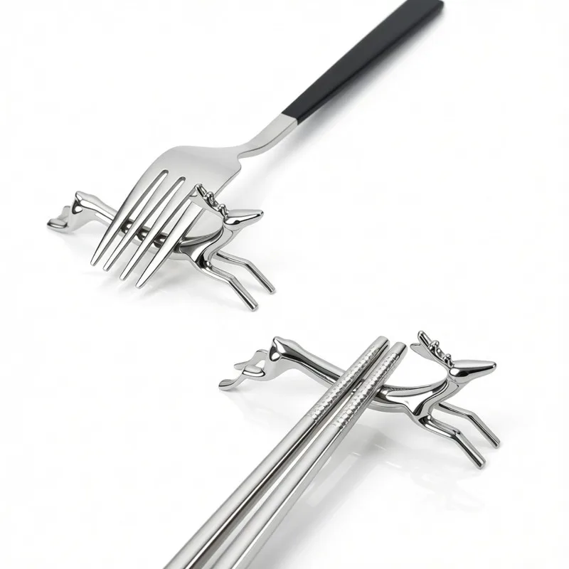 Cute Chopstick Holder, Metal Dog Chopstick Holder, Creative Deer, Japanese Tableware, Chopstick Pillow, Knife and Fork Holder