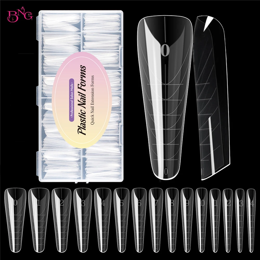 

BNG 75/150 шт. двойные формы для ногтей для поли-наращивания геля, арочные миндалевидные формы для ногтей, накладные кончики для Builder Gel Art Design Salon & DIY