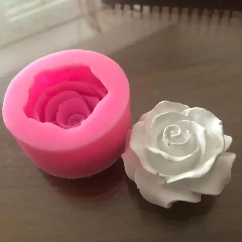 Flower Bloom Rose Shape Silicone 3D Cake Mold Fondant Soap Cupcake Jelly Candy Chocolate Decoration Baking Tool Moulds