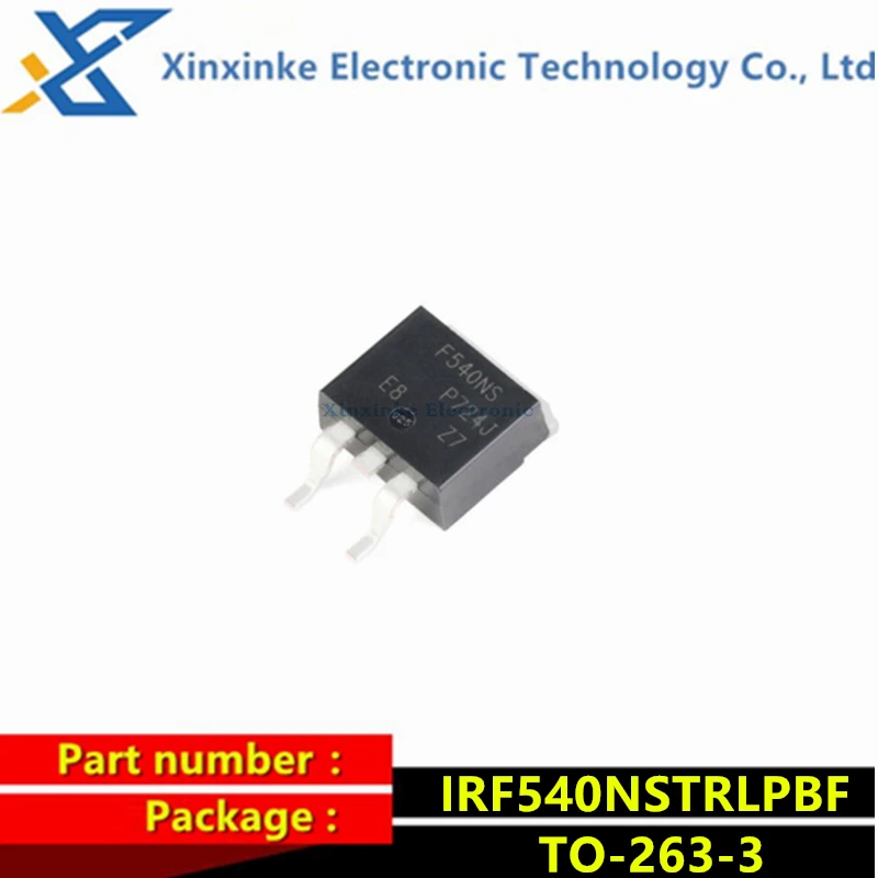 5PCS IRF540NSTRLPBF SMD MOSFET TO-263-3 N-channel 100V 33A Marking：F540NS