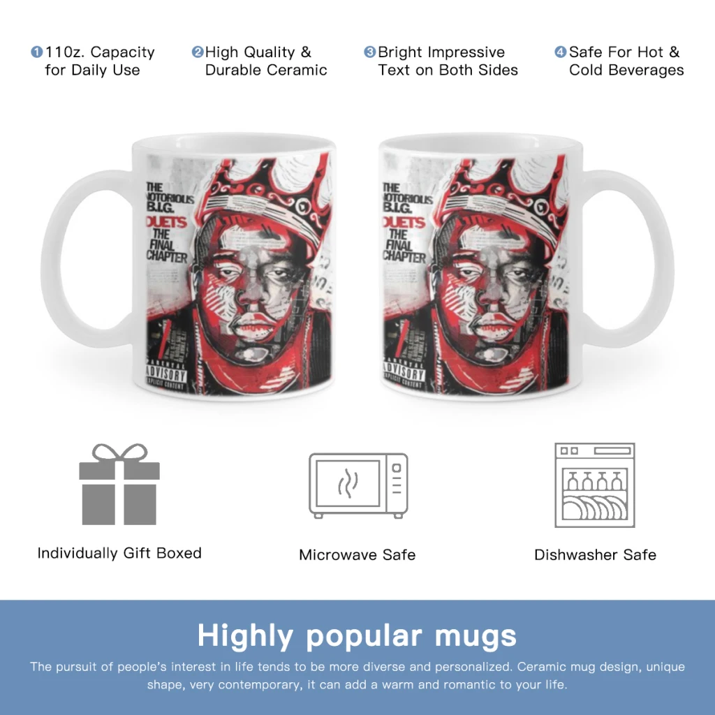 

Biggie Smalls music album Classic Free shipping Coffee Cups Ceramic cups creative cups and cute mugs Gift Cup For Tea