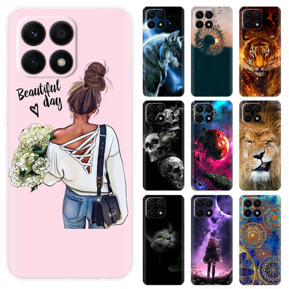 For Honor X8a Case 6.7'' Soft TPU Cute Cartoon Silicone Back Cover for Honor X8a 4G X 8a 2023 CRT-LX2 CRT-LX3 Phone Cases Fundas