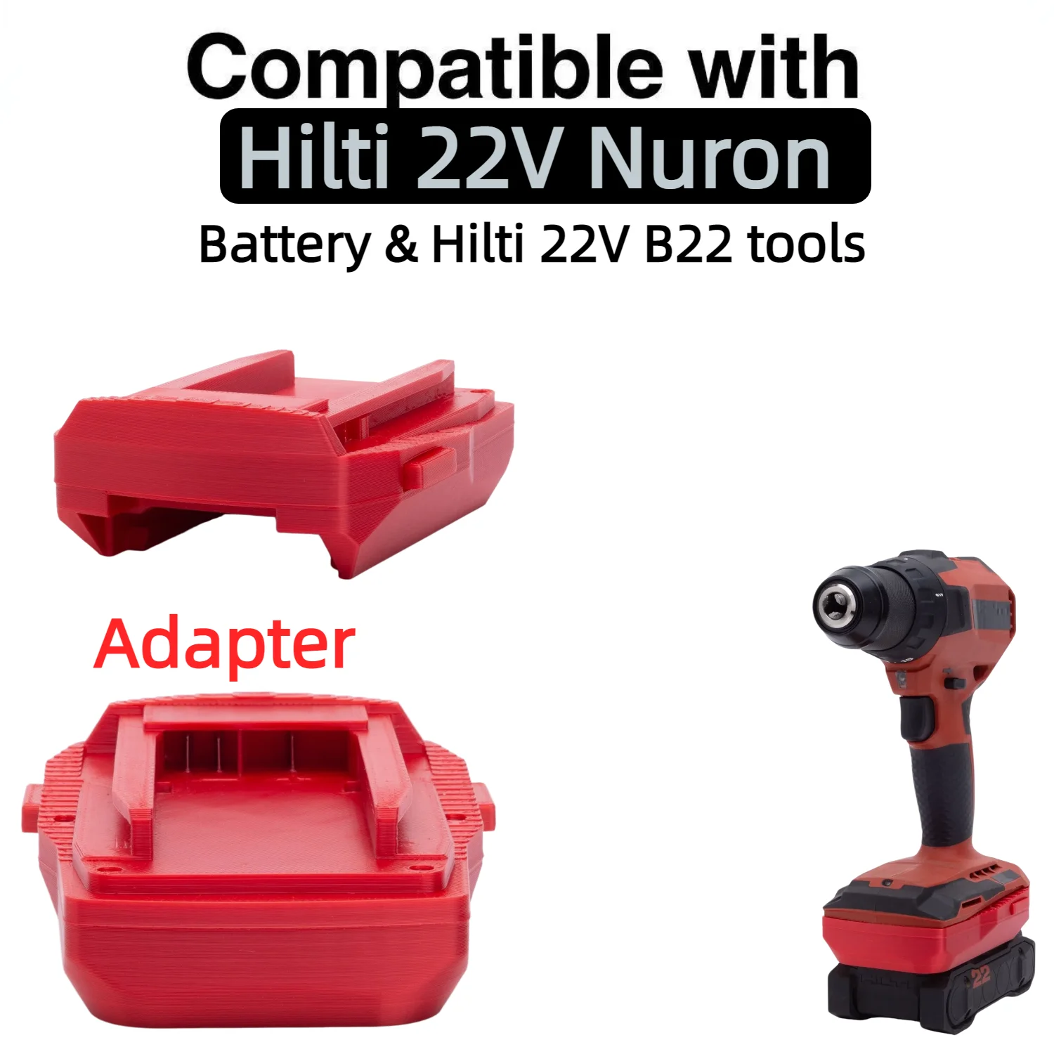 For Hilti 22V Nuron Series Li-ion Battery TO Hilti 22V B22 Series Cordless Tools Battery Adapter/Converter(Only Adapter)