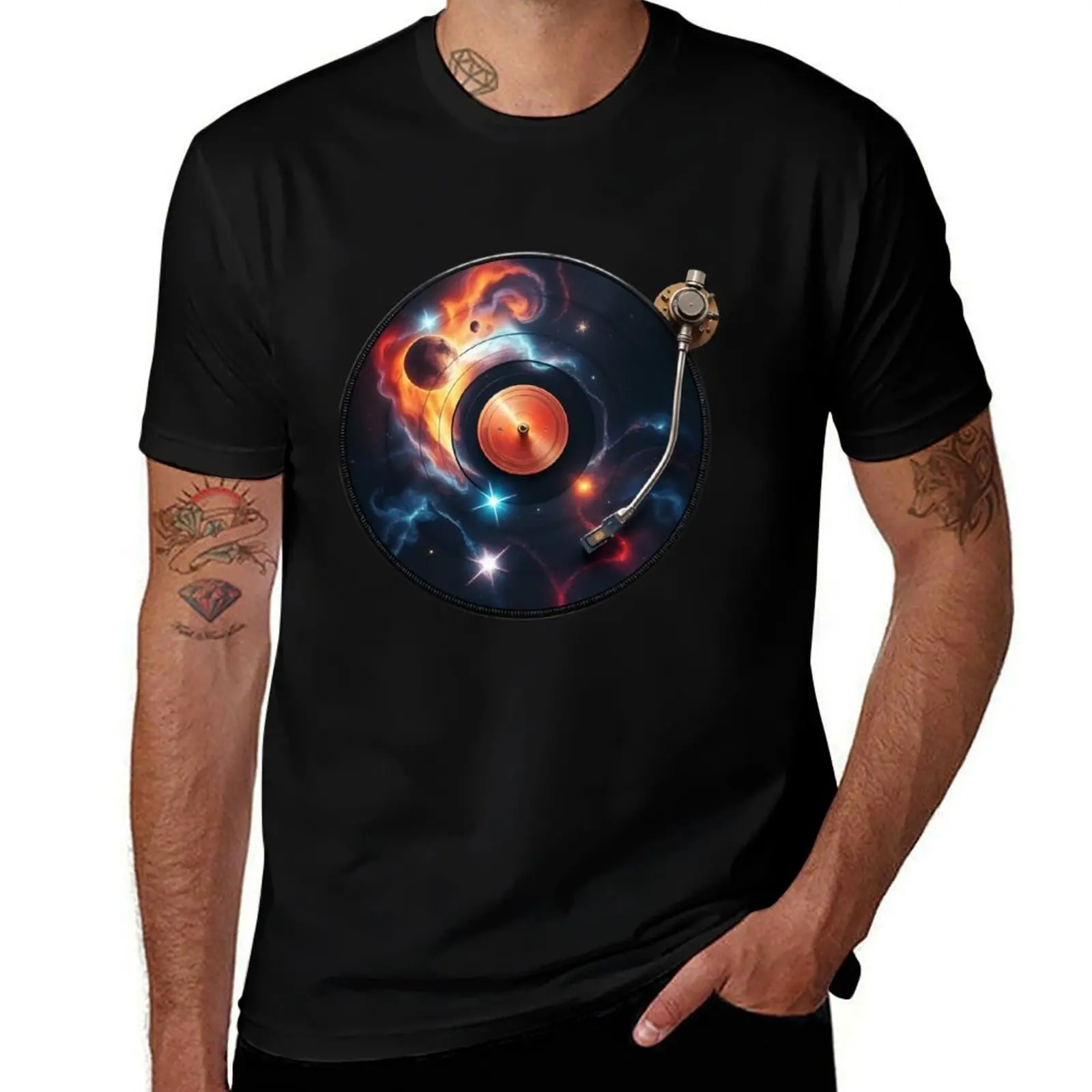 

Cosmic Sound Vinyl Soundwave T-Shirt summer clothes blacks cute tops men clothings