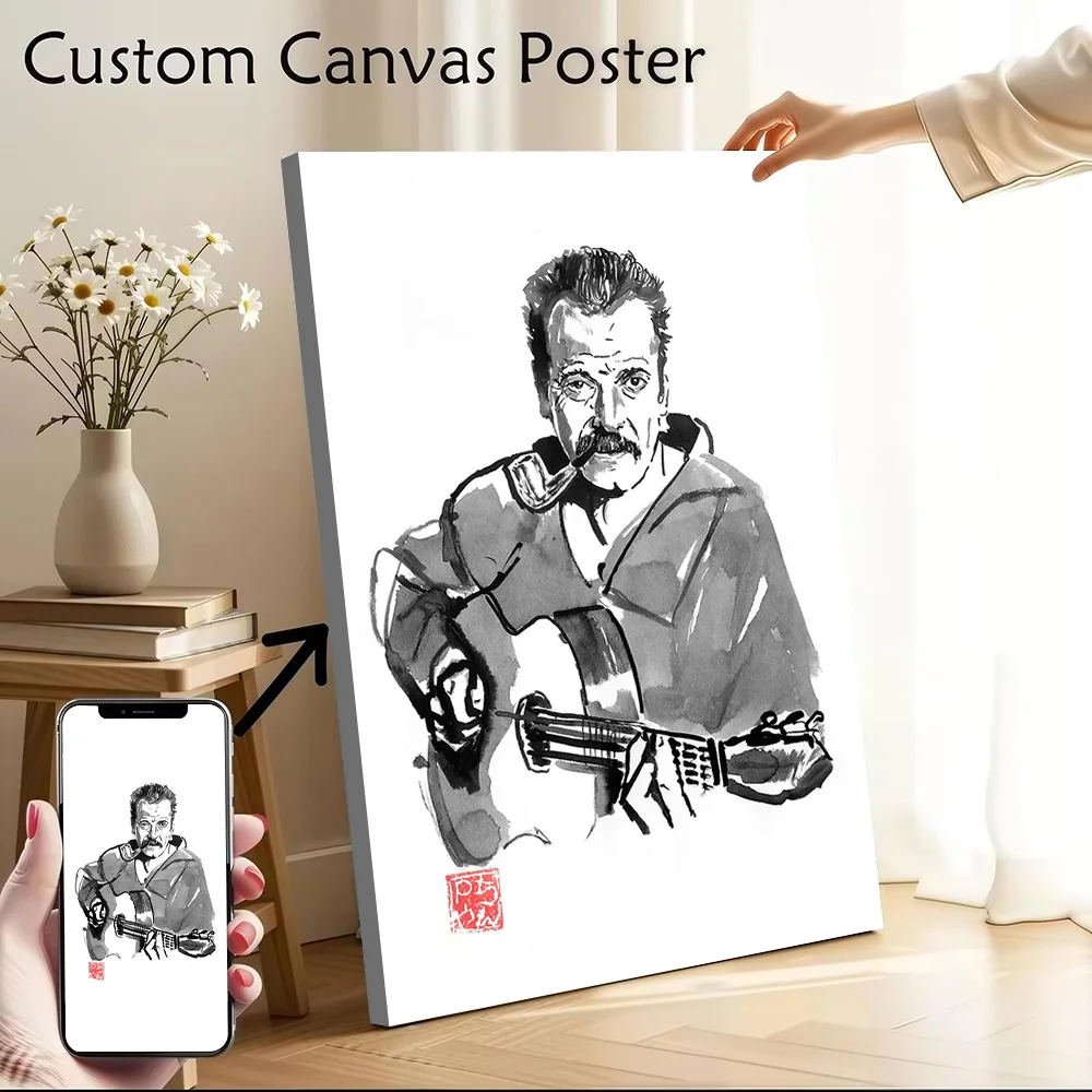 Georges Brassens Canvas Poster Customizable Pictures Wall Art Canvas Painting for Aesthetic Decoration Room Decorations Mural