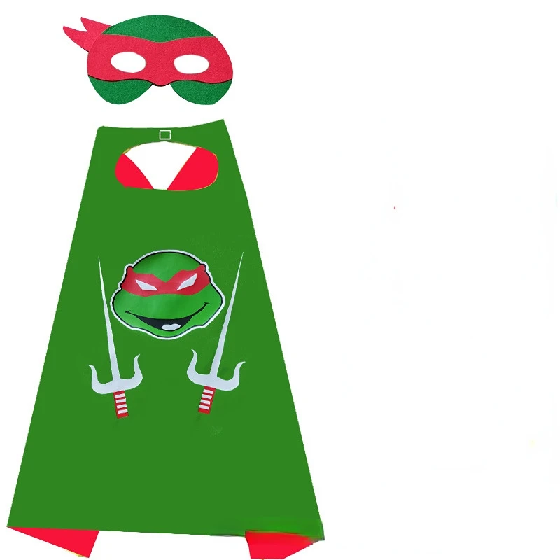 Children\'s Ninja Turtles Cosplay Costume Superhero Cape Mask Set Halloween Performance Costume Cape