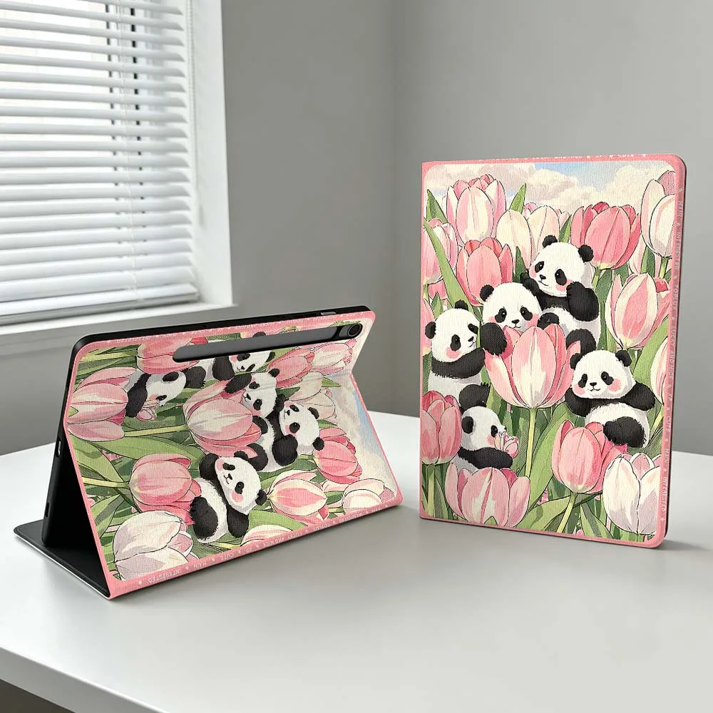 Cartoon Panda Cute For Samsung Galaxy Tab S11 S10 S9 S8 S7 S6 A11 A10.1 A9 A8 A7 Ultra FE Plus Soft Tablet Case Gift