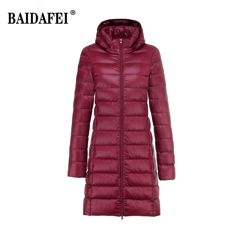 women clothing spring winter Lightweight Packable Long Down Jackets new Hood Removable Female Portable Fluffy Winter Puffer coat