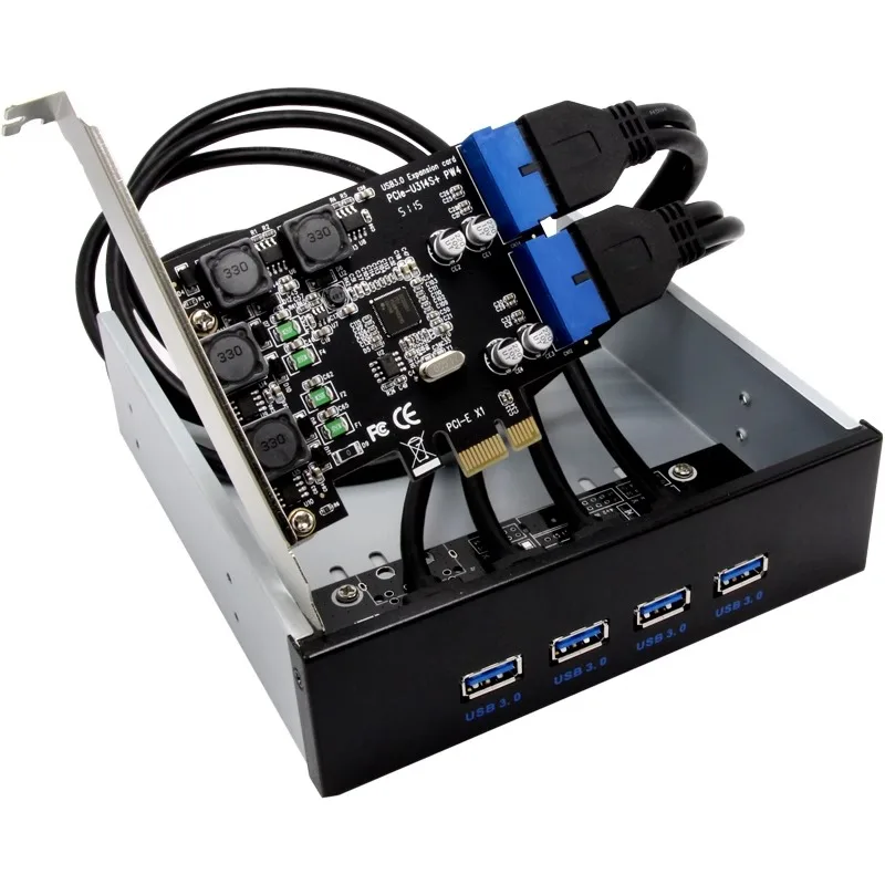 SSU desktop computer optical drive 4 ports pci-e to USB3.0 front dual 19/20PIN interface expansion card