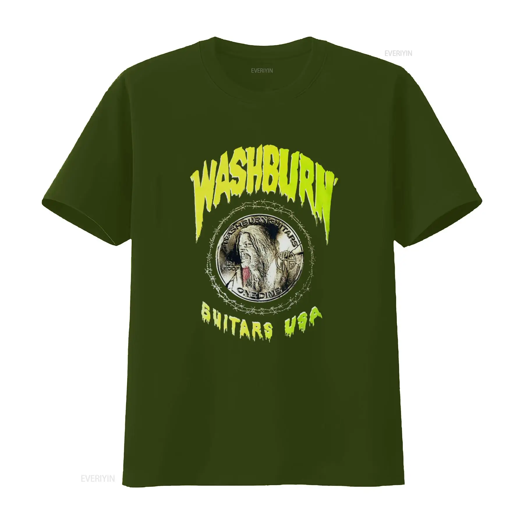 Washburn Guitars USA T Shirt with Dimebag Darrell and Barbed Wire