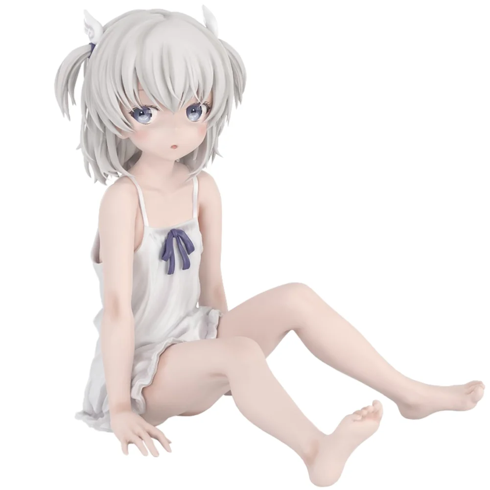 Figurka ilustracyjna Makoto Shiroikone siedząca figurki akcji Kawaii słodkie figurki akcji lalki model PVC statuetka prezenty 8cm