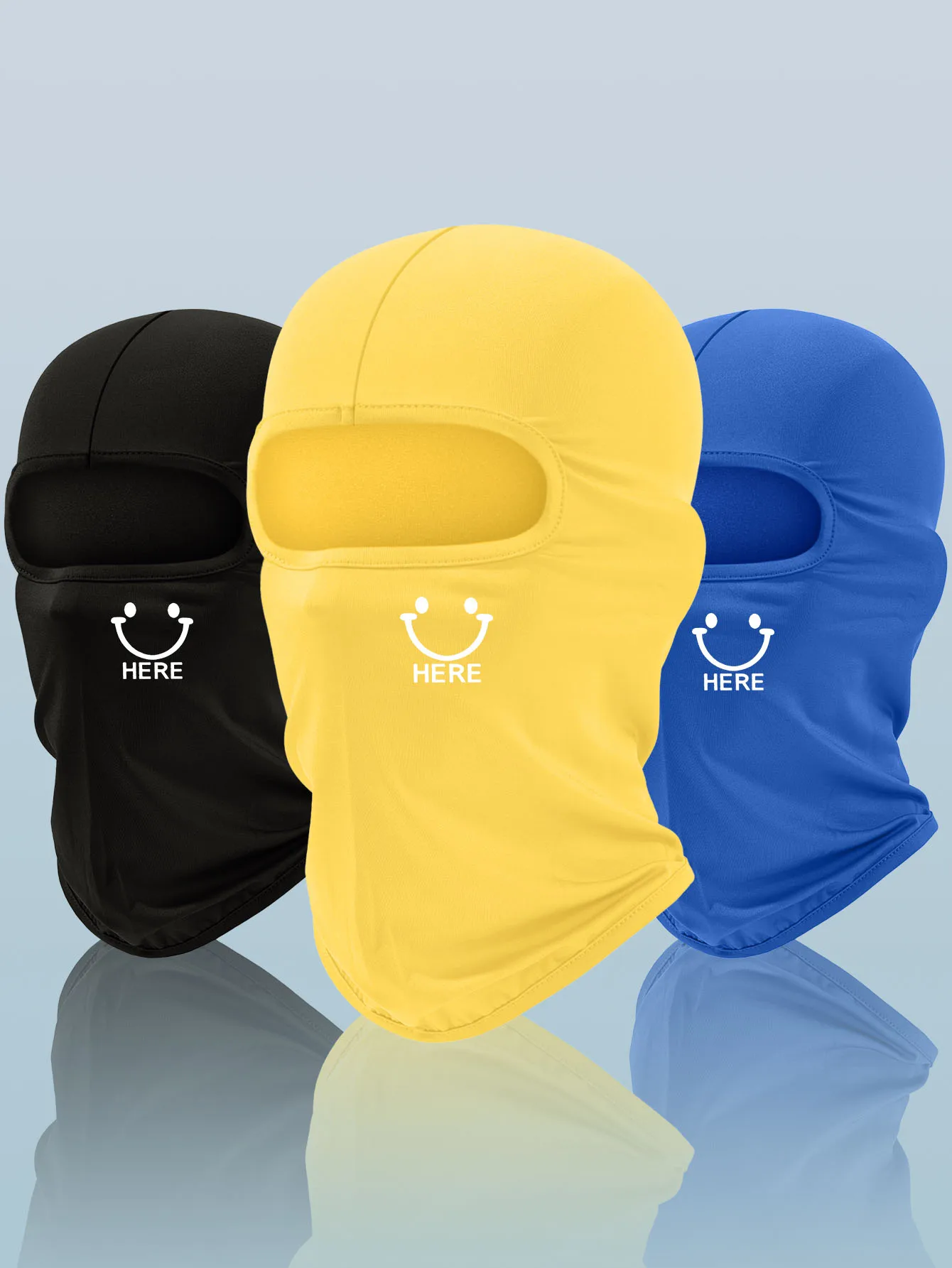 1/3PC logo full coverage facial mask | full neck wrapping fast dry skin mild | ideal for daily/cycling/hiking/commuting