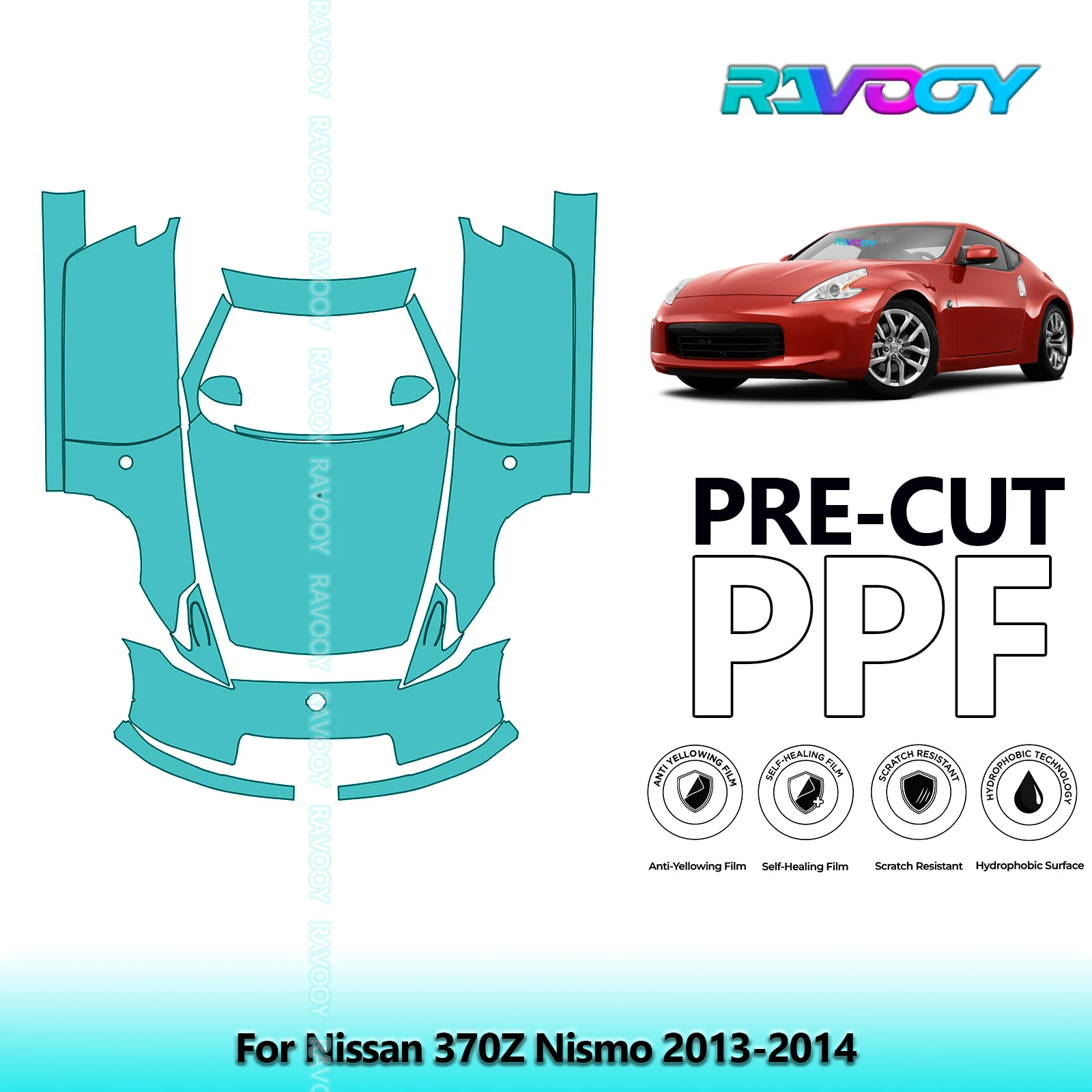 

Автомобильный передний комплект + двери, прозрачный бюстгальтер, предварительно вырезанная защитная пленка PPF для Nissan 370Z Nismo 2013-2014