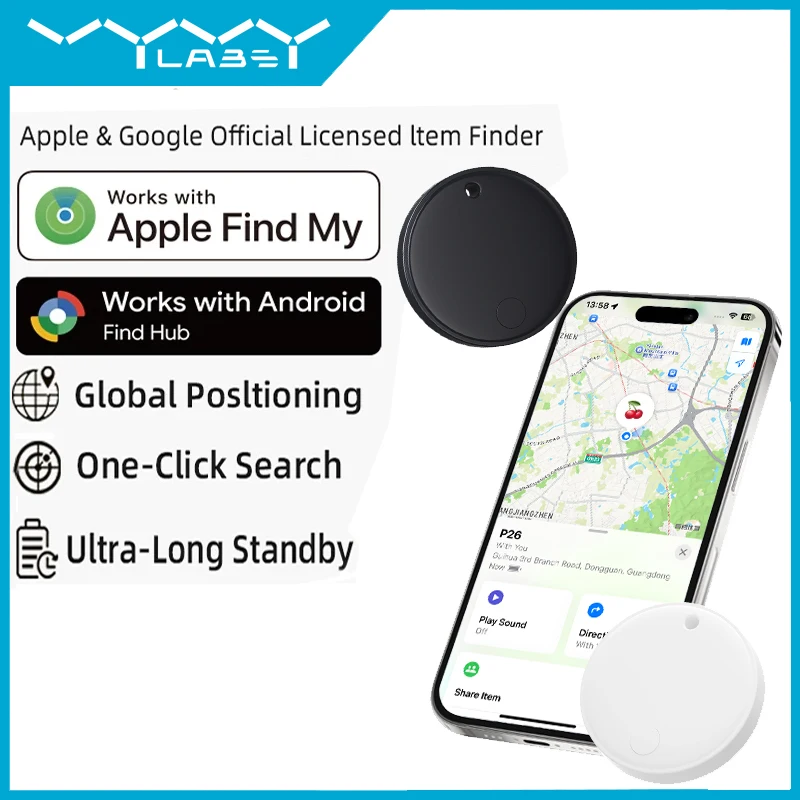 VYVYLABS Security Smart Track لـ Apple Find My and Google Key GPS Tracker Tracker Smart Bluetooth Locator للأذن