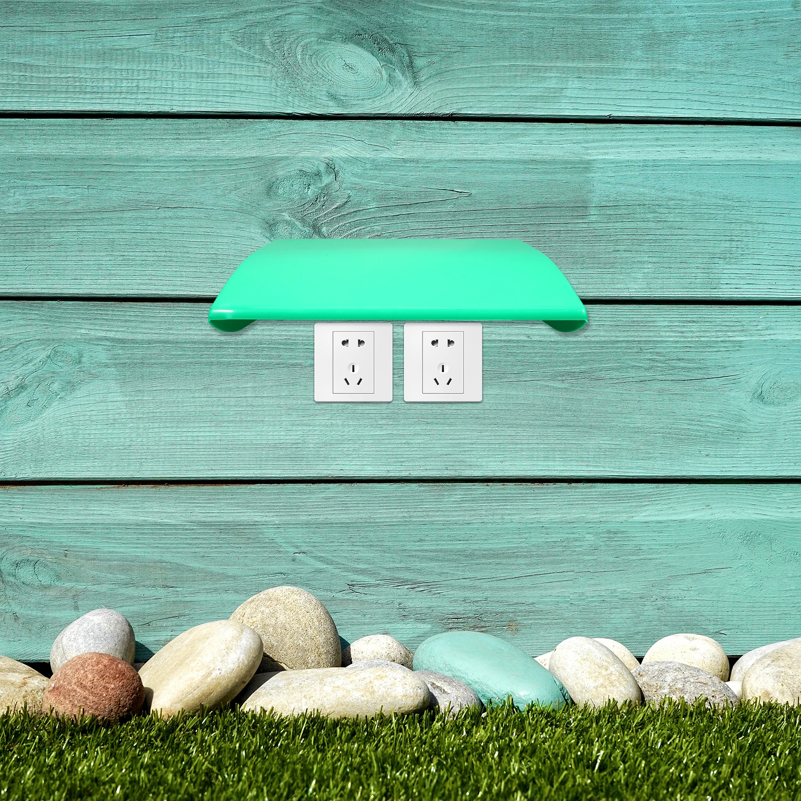 

Pile Waterproof Box Ev Plug Cover Jumper Green Abs Outdoor Socket Weatherproof Electrical Outlet Cover Exterior In