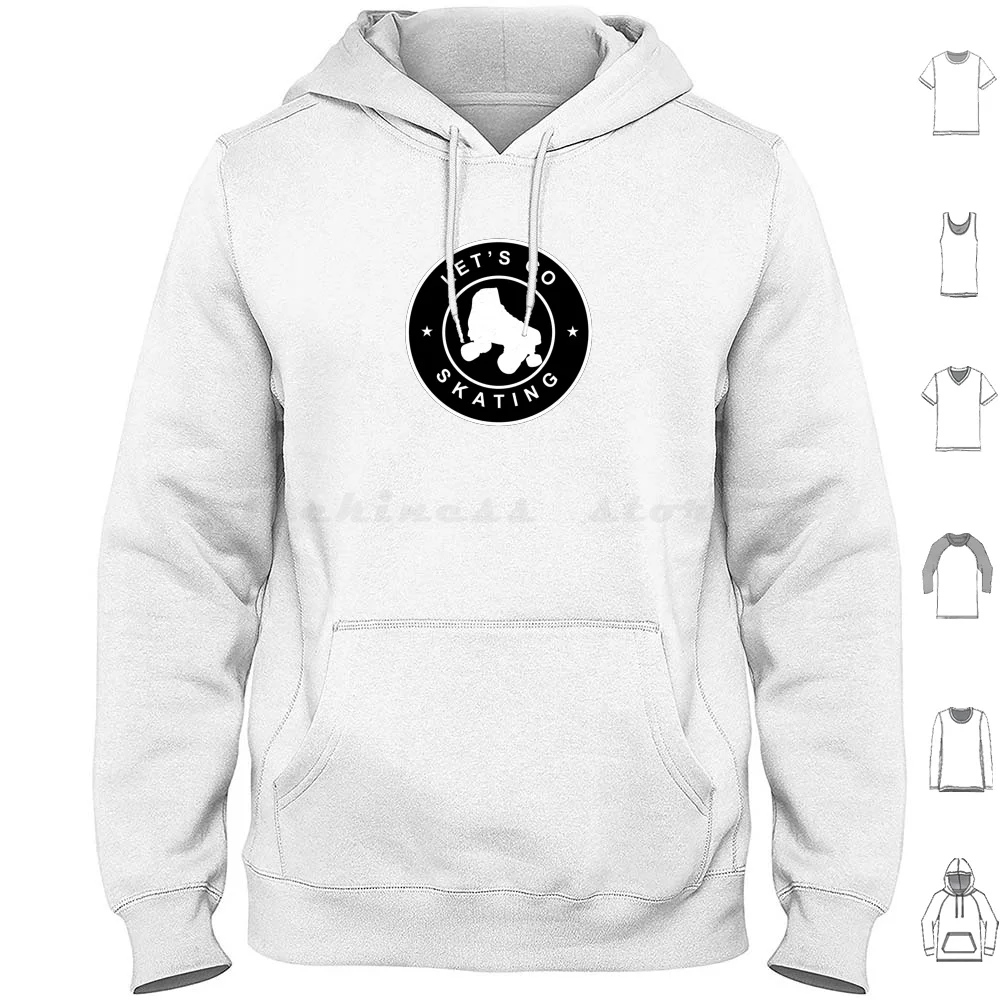 Let's Go Skating (negro) sudaderas con capucha de manga larga Derby Roller Derby Roller Skate patinaje sobre ruedas Derby Skate Skate