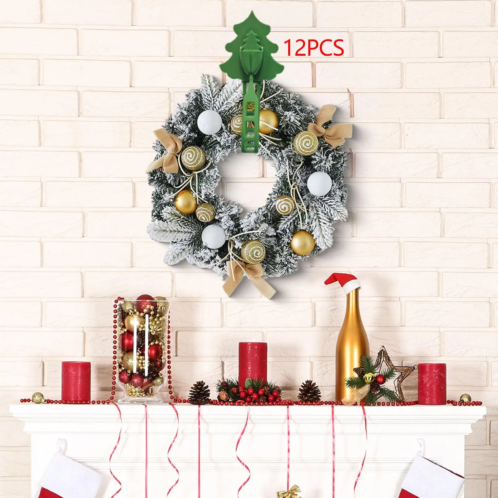 12x Christmas Garland Hangers Bendable Sticker Hooks Multifunctional Sturdy