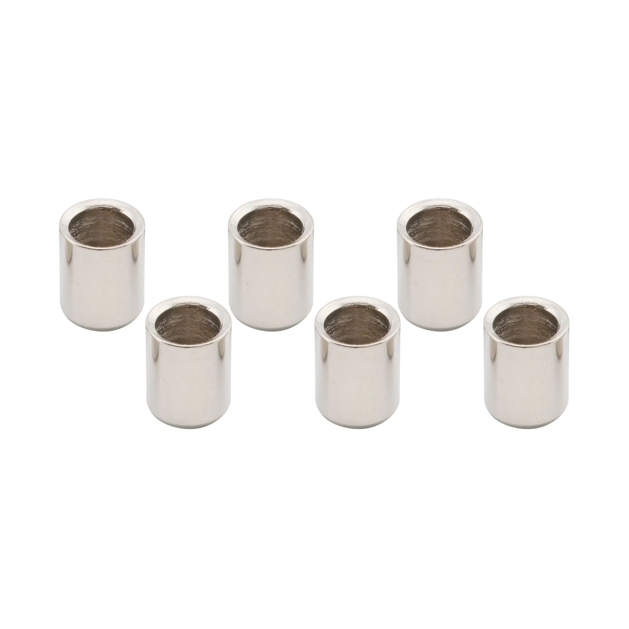 Musiclily Pro 8mm Steel Flush Mount Guitar String Ferrules for Tele Style Electric Guitar, Nickel (Set of 6)