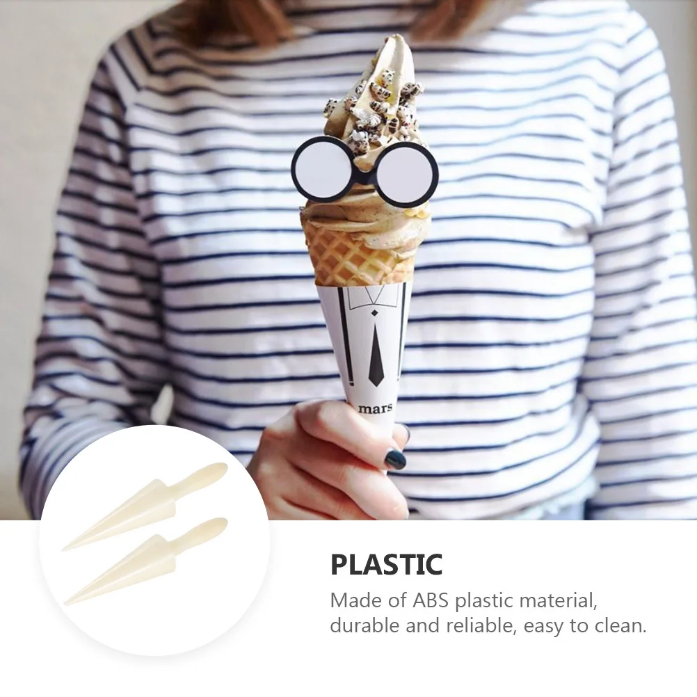 

2pcs Ice Cream Cone Mold Smooth Round Edges One-Press Molding Ergonomic Handle Diy Dessert Tool Waffle Cone Maker Roll