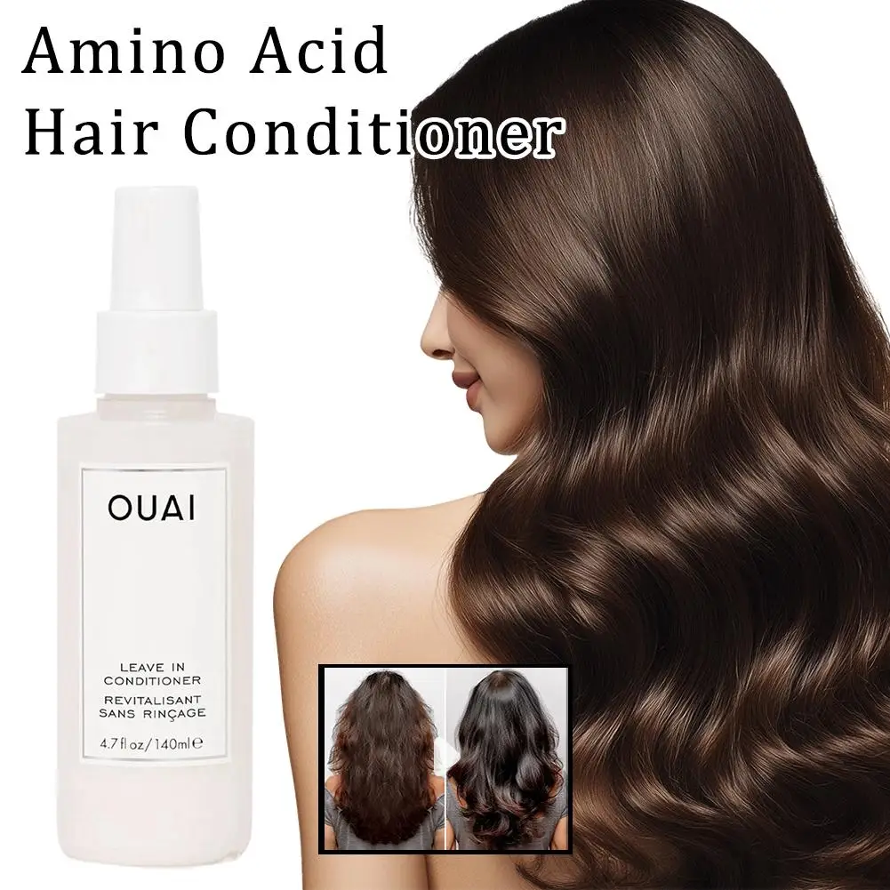 

OUAI 140 мл Несмываемый кондиционер для волос с аминокислотами, многофункциональный, разглаживающий, против пушистости, термозащитный, восстанавливающий для сухих и поврежденных волос
