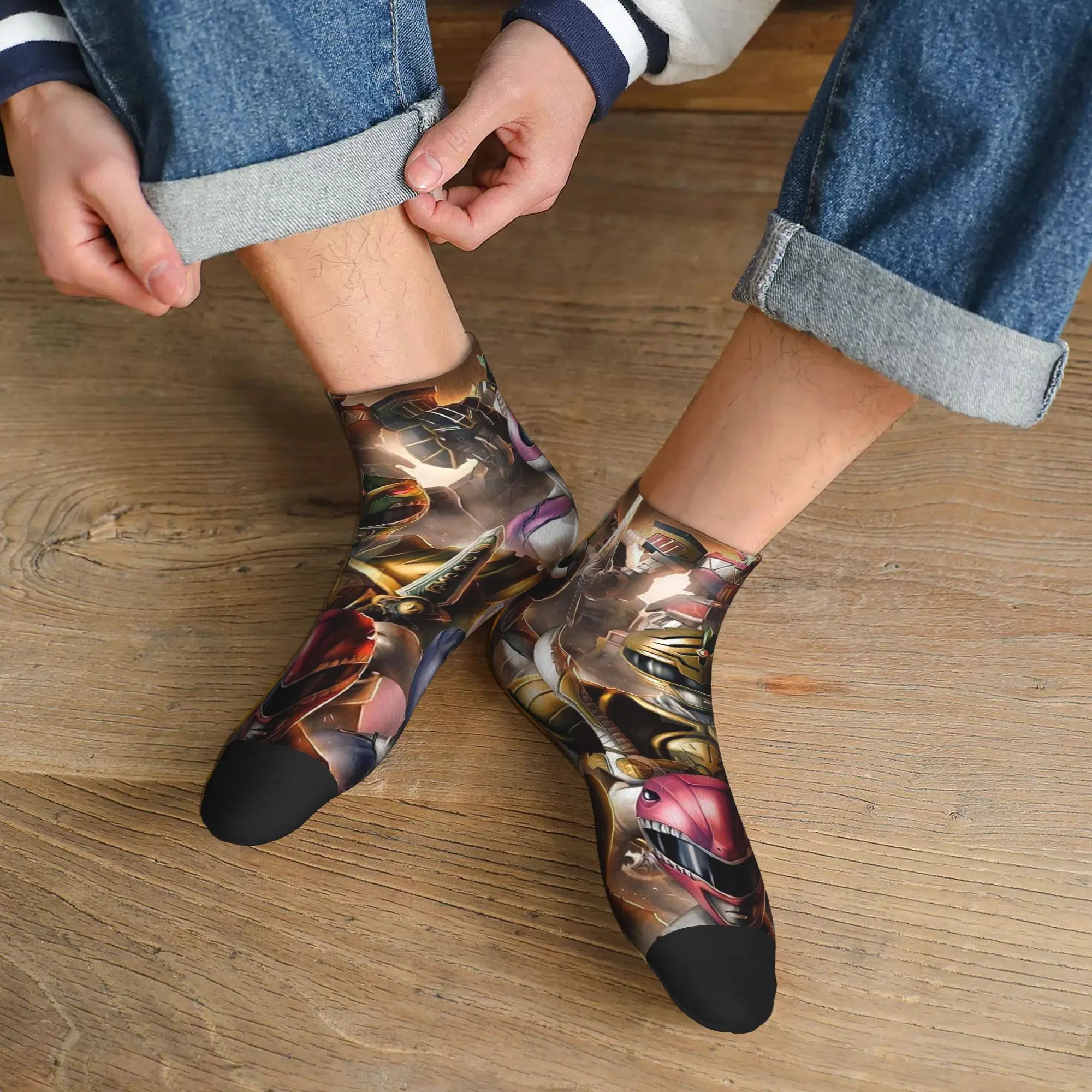 

Всесезонные носки Mighty Morphin Power Ranger, супер мягкие носки в стиле Харадзюку, модные чулки для мужчин и женщин, подарки