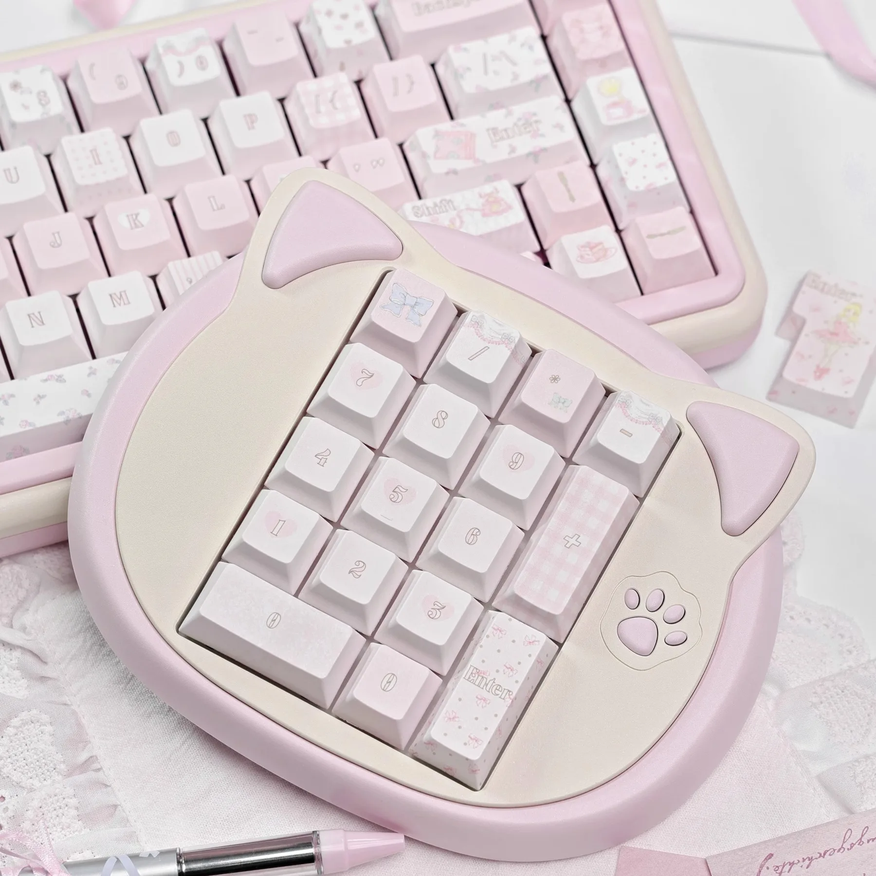 

Cap Original PBT Five-sided Sublimation Customized Mechanical Keyboard Keycap Pink Sweet