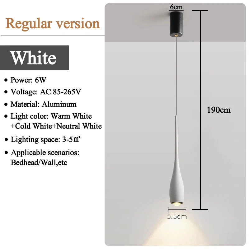 MARPOU LED-hanglamp 6W Verstelbare hoogte Aanraakschakelaar Modern minimalistisch creatief ontwerp Kroonluchter voor slaapkamer Nachtkastje