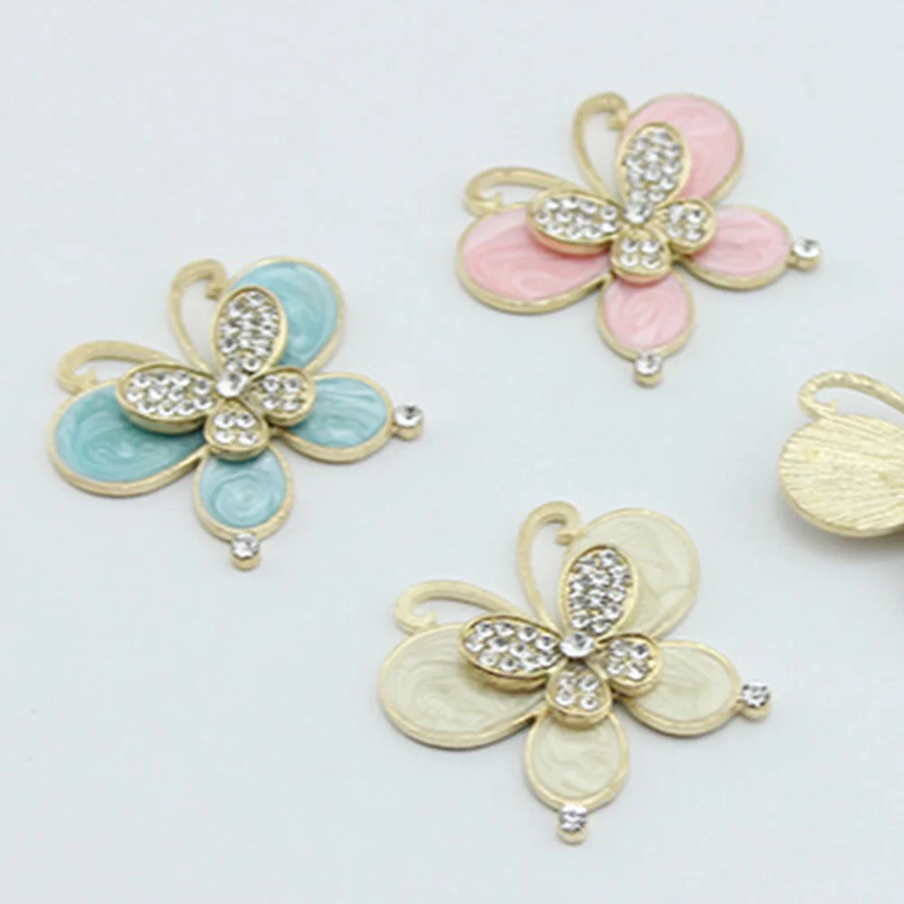 3pcs Alloy Phone Case Rhinestones Decor Diy Jewelry Accessories Sticker Pink For Shoes Bags Home Decoration Phone Accessories