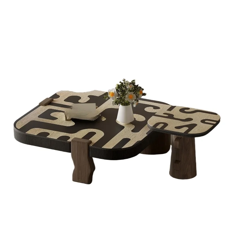 

Italian minimalist designer square coffee table living room home wabi-sabi wind art coffee ta ble combination