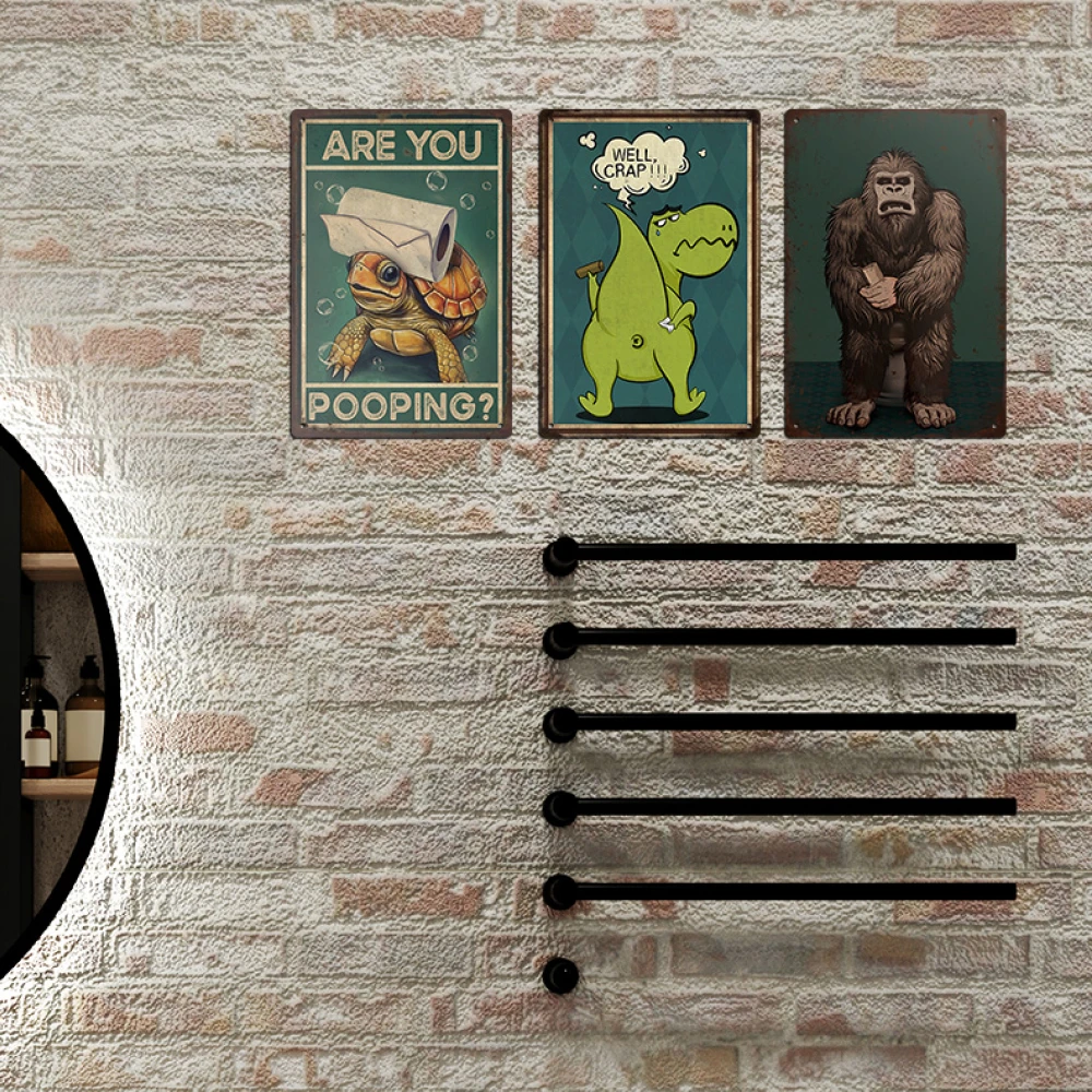 Putuo Decor Restroom Retro Tin Sign Vintage Bathroom Plaque Metal Plates Wall Art Posters Decoration for Toilet Iron Paintings — zdjęcie 4