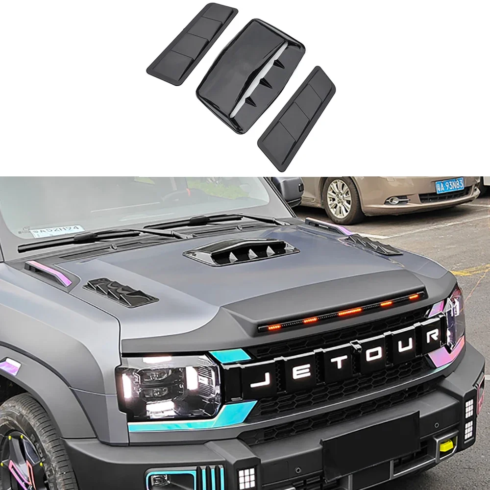 Car Hood Cover Air Inlet Decoration Sticker Engine Hood False Air Vent For CHERY JETOUR Traveler Modification Accessories