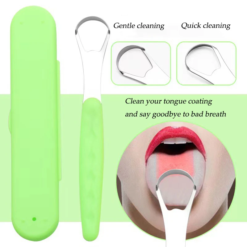 스테인레스 스틸 혀 스크래퍼 상자, 혀 코팅 브러시, 교수형 혀 보드, 혀 코팅 클리너, 구강 청소 도구