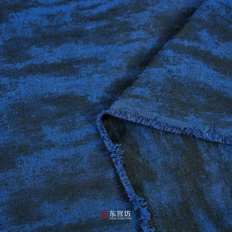 Black Blue Misty Ombre Silver Polyester Linen Jacquard Fabric for Spring Autumn Shirt Blouse Dress DIY Sewing Accessories view 4