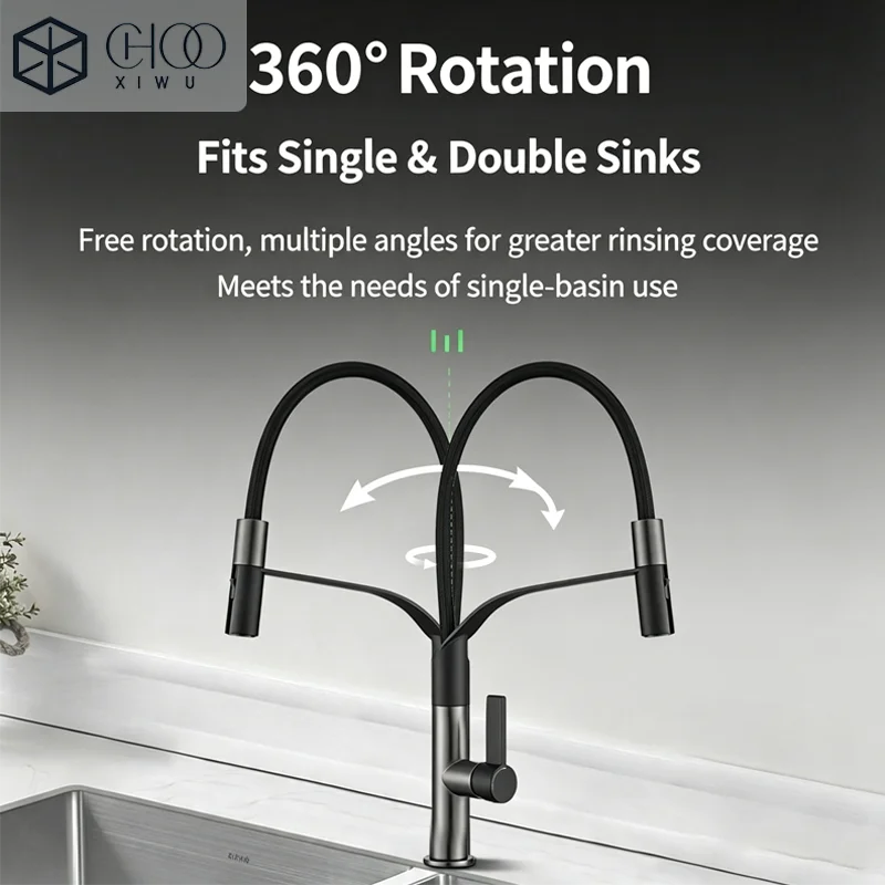 Robot arm, rainfall waterfall, green washbasin faucet, household bathroom, countertop washbasin, toilet, brushed gold faucet