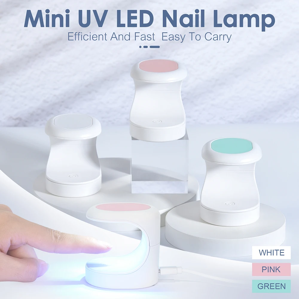 Mini Nail Dryer LED Lamp 16W Cured UV Nail Polish Gel Tool Single Finger Portable Handle Lamp With USB Charge Manicure Equipment